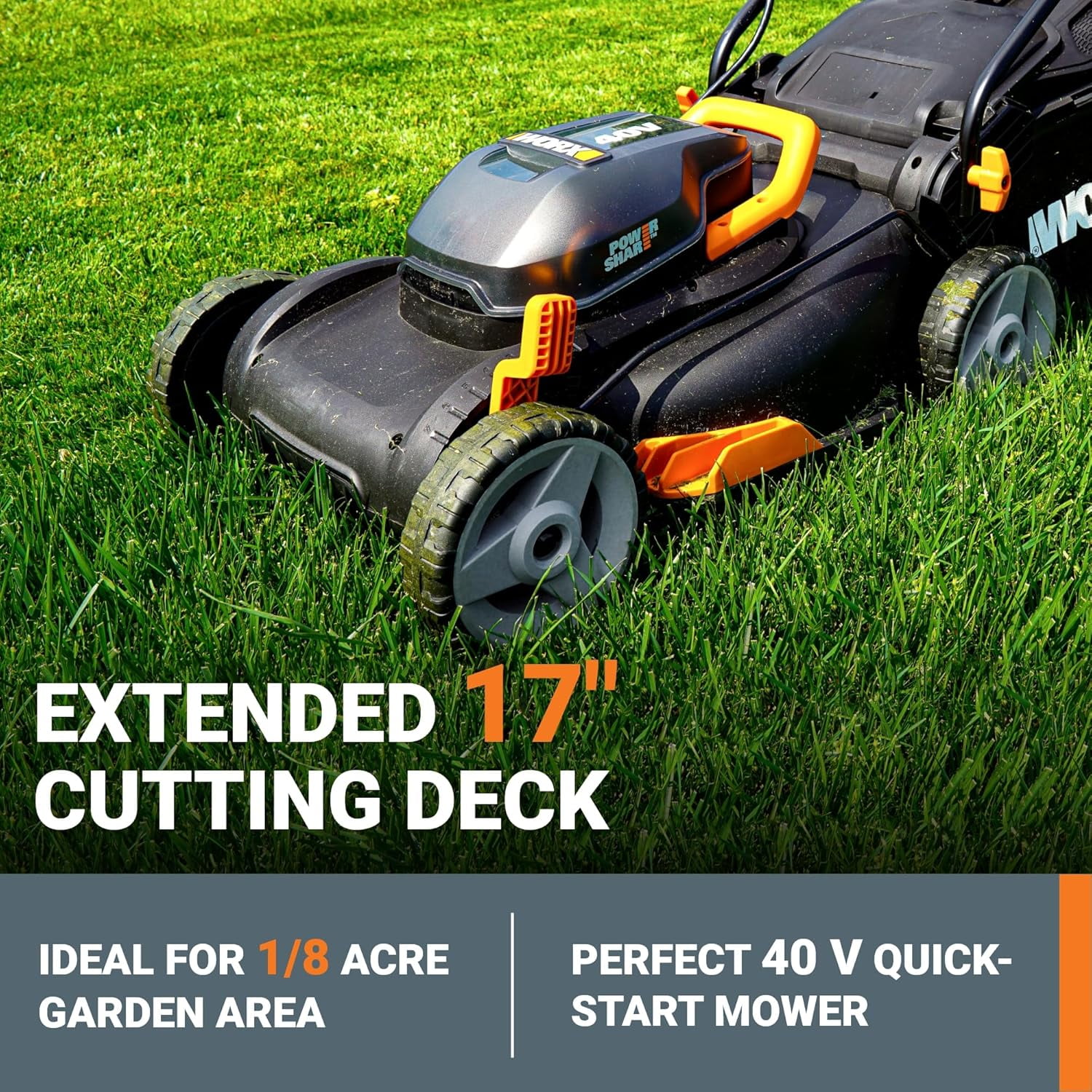 Worx WG743 40V Power Share 4.0Ah 16" Cordless Lawn Mower (Battery & Charger Included)