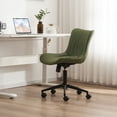 thumbnail image 4 of YOUNIKE Modern Office Chair with Wheels Adjustable Ergonomic Desk Task Chair in Mid-Back Dark Green PU Design, 4 of 9