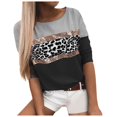 thumbnail image 1 of Gibobby Blusas Holgada Imprimir O-cuello Camisas Tops Moda Mujer Camiseta Lentejuelas Tallas grandes Tops（Negro， S), 1 of 5
