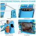thumbnail image 5 of Pirecart Tall Beach Chair for Adults, 5-Position Adjustment Portable Beach Chair with Cup Holders, Yellow, Blue and Green Stripes, 5 of 11