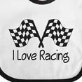 thumbnail image 4 of Inktastic I Love Racing Boys or Girls Baby Bib, 4 of 4