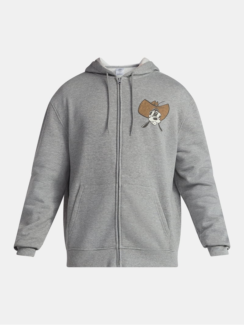 Disney Goofy Men's and Big Men's Howdy Y'all Graphic Fleece Zip Up
