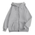 thumbnail image 5 of HKYNLAG Women 2 Piece Sweatsuits Sets Cozy Oversized Zip Up Hoodie Jogger Sweatpants Set Lounge Matching Sweat Sets Gray XL, 5 of 6