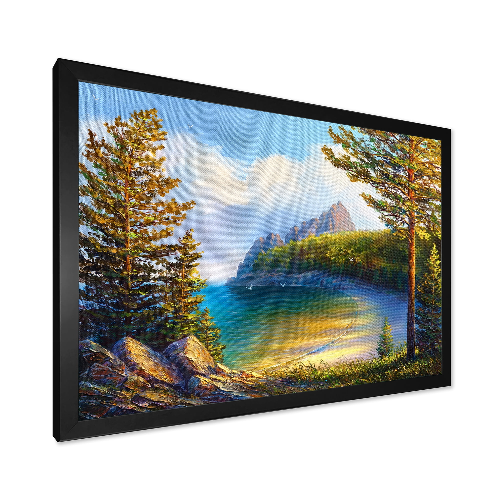 Designart 'Sunrise By The Wild Beach' Nautical & Coastal Framed Art Print
