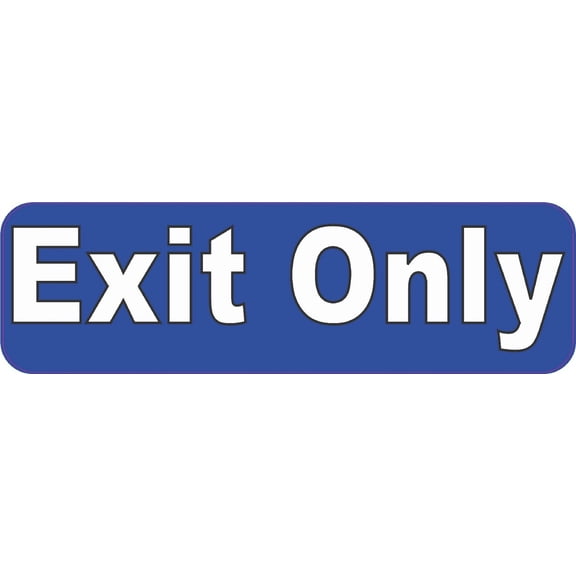 10in x 3in Blue Exit Only Magnet