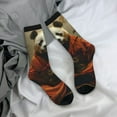 thumbnail image 5 of Fuzoiu Jungle Meditating Panda Print Athletic Crew Socks for Men & Women,Casual Crew Socks,Above Ankle Crew Socks for Business, Casual, 5 of 6