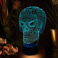 thumbnail image 4 of Luz nocturna 3D con calavera de Halloween, lámparas de colores de bajo consumo, 4 of 5