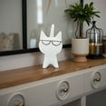 thumbnail image 4 of White Cat Figurine with Glasses - Modern Porcelain & Stoneware Decorative Sculpture for Home, Office, Bedroom, Living Room - Elegant Animal Statue Home Decor Accent - 8" White, 4 of 12