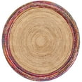 thumbnail image 2 of Indian Handmade Braided Multi Cotton Border with Inner Natural Jute Area Rug, Home Décor Rug, Jute Rug for Bedroom, Dining Room, living room, Doormat Rug Size - 6' x 9' Oval (180 cm x 270 cm), 2 of 5