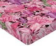 thumbnail image 4 of Ambesonne Dreamy Floral Fitted Sheet, Fantasy Flowers Retro, Full Size, Pastel Pink Fuchsia, 4 of 5