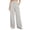 Gray, variant on JSROAC Wide Leg Pants for Womens Smocked High Waist Dressy Casual Trousers Tie Front Solid Color Gauze Lounge Pants With Pockets Fall Fashion