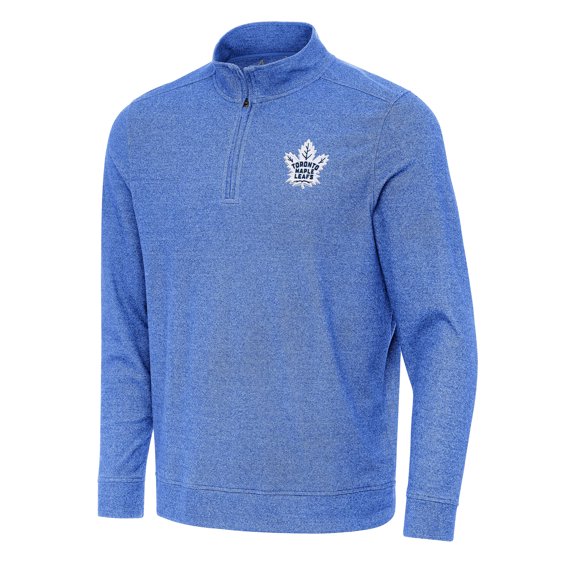 Men's Antigua Heather Royal Toronto Maple Leafs Subtle Quarter-Zip Sweatshirt