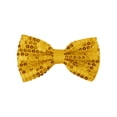 thumbnail image 1 of INSPIRE CHIC Men's Sequin Bow Ties Adjustable Neck Length Solid Color Bow Ties Gold, 1 of 4