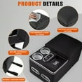 thumbnail image 2 of Center Console Armrest Organizer with Wireless Charging Phone Holder & Cup Holders for Car & Minivan & Van Truck Floor Cab Back Bench Seat Storage Box - Black, 2 of 8
