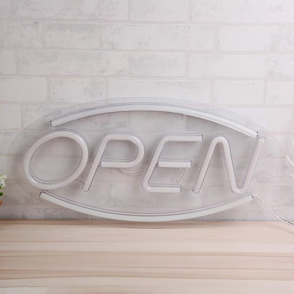 Enseigne LED "Open" Pour Commerce - Panneau Néon étanche Haute Luminosité - Alimentation Piles AA Ou USB