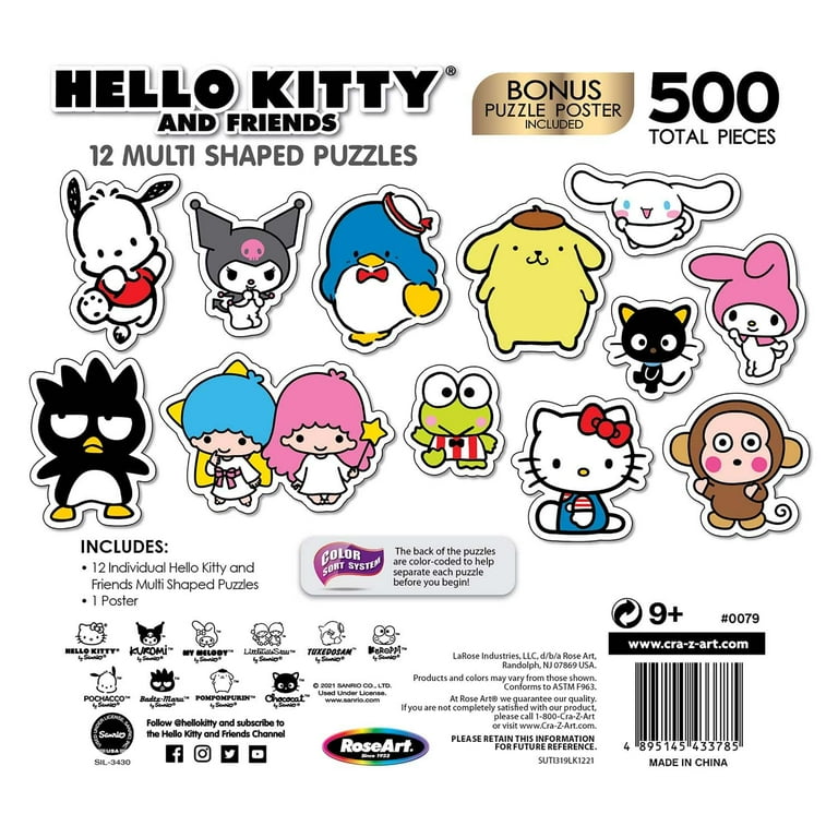 Hello Kitty 500 Piece Multi Shape Mini Jigsaw Puzzles | Set of 12