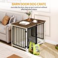 thumbnail image 3 of Dog Crate Furniture, Duty Dog Kennels ,Wooden Dog House for Small/Medium/Large Dog, Chew-Resistant, White and Brown, 3 of 8