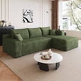 thumbnail image 2 of Lunale 95" L-Shaped Modular Sectional Sofa, No Assembly Required, Boneless Corduroy Cloud Couch for Living Room, Green(Right Facing Chaise), 2 of 6