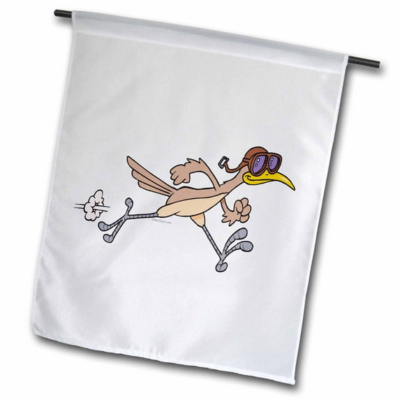 3dRose, Silly Roadrunner Bird Cartoon, 18 x 27 inch Garden Flag