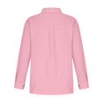 thumbnail image 5 of Besolor Womens Button down Shirts Lapel Long Sleeve Cotton Linen Tops Pleated Causal Comfy Fall Spring Blouse Tees, 5 of 8