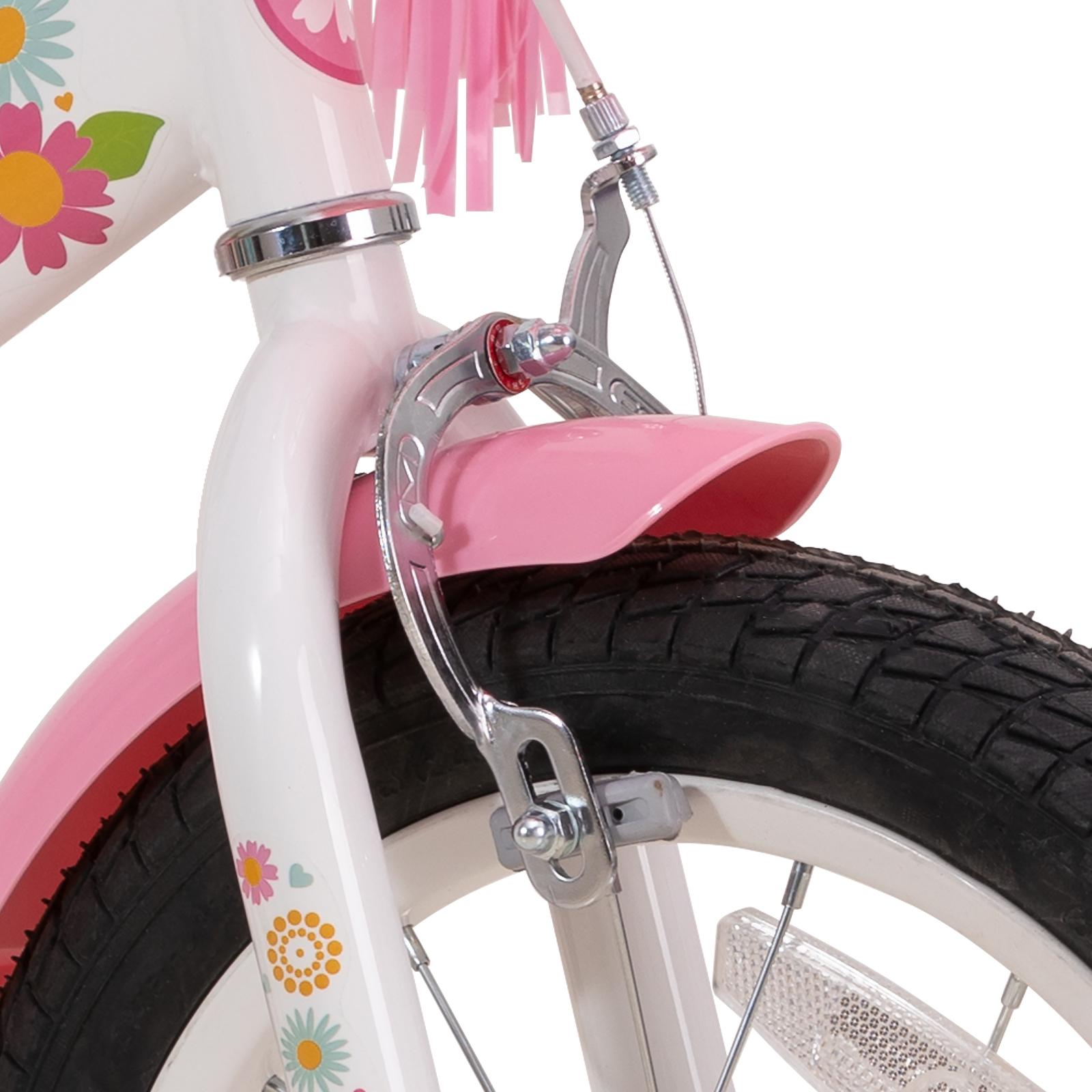 JOYSTAR Little Daisy 12 Inch Kids Bike for 2 3 4 Years Girls with Training Wheels Princess Kids Bicycle with Basket Bike Streamers Toddler Cycle Bikes White - image 4 of 11