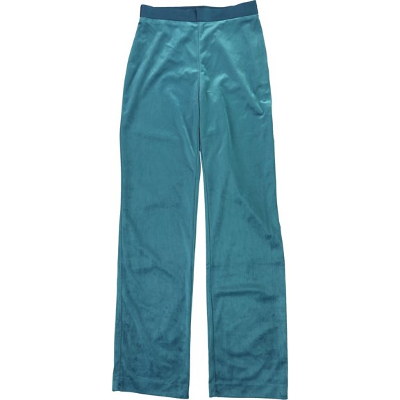 GUESS Womens Lilli Velvet Satin Trim Dress Pants, Blue, 6