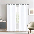 thumbnail image 4 of Cortina opaca para oscurecer la habitación, 52 x 84 pulgadas, color blanco, juego de 2, cortinas con ojales para ventana para sala de estar, 4 of 4