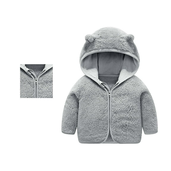 Winter Coat Cute Bear Ear Hooded Jackets with Pockets for Baby Winter Warm Outerwear Winter Baby Girl Clothes 12-18 Months