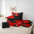 thumbnail image 6 of Manfei Kawaii Love Heart 7pcs Bedding Comforter Set for Female Women Girls,Black Red Queen Bedding Sets Super Cozy,Romantic Couple Lover Queen Sheet Sets,Microfiber Bedroom Decor,Reversible, 6 of 8