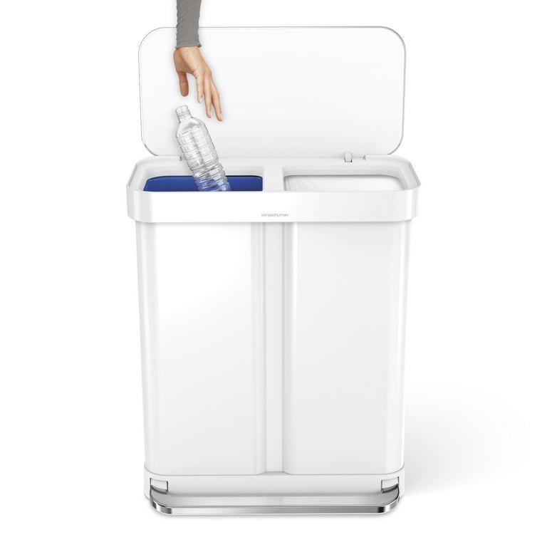 simplehuman 58L/15.3G Dual Compartment Recycling Step Trash Can