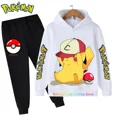 thumbnail image 1 of Conjunto de ropa deportiva de algodón con capucha para niño Y niña, traje de Sudadera con capucha de Pokémon, Pikachu, pantalones, ropa para 2 peces, 3, 4, 5, 6, 7, 8, 9, 10, 11, 12, 13, 14 años, 1 of 1