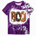 thumbnail image 6 of TOWED22 Ghost Spooky Halloween Shirts for Women Funny Bow Pumpkin Graphic Tees Fall Short Sleeve Tops Costumes(Purple,M), 6 of 7
