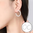 thumbnail image 4 of tasrioml Pair Huggie Earrings Faux Pearl Round Shape Exaggerated Solid Color Anti-allergy Lightweight Stainless Ear Decoration Jewelry Earrings, 4 of 7