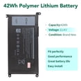 thumbnail image 4 of PC Battery, 11.4V YRDD6 Laptop Battery  For P75F P75F106 P75F005 P93G001, 4 of 8