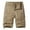 Khaki, variant on Jgppe Mens Cargo Shorts Multi Pockets Cotton Zip up Button Mid Waist Drawstring Solid Color Outdoor Short Summer