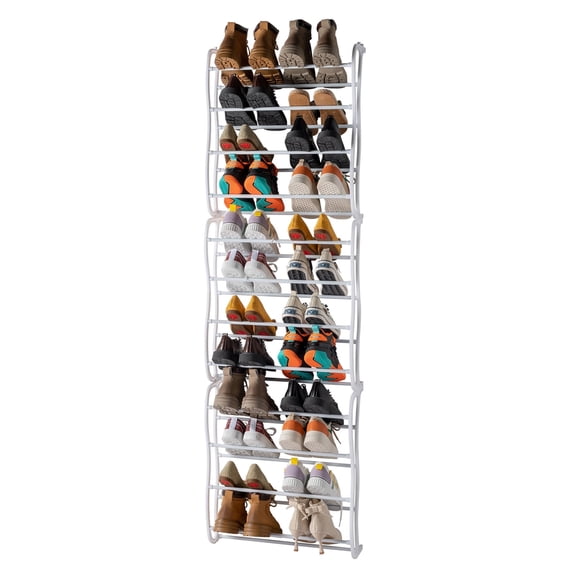 Ktaxon 12 Layers Over-The-Door Wall-mounted Style Home Shoe Storage Rack Organizer White