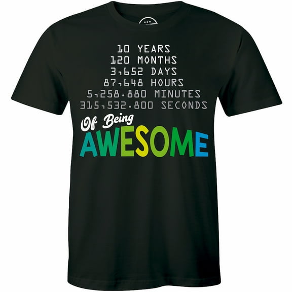 10 Years Of Being Awesome Mens Birthday Present Son Nephew Top Gift T-Shirt