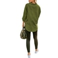 thumbnail image 4 of Txlixc Blusa vaquera de moda femenina, solapa de color sólido, botón de manga larga, blusa vaquera suelta Txlixc moda, 4 of 9