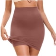 thumbnail image 2 of Cxenplz Half Slip Shorts for Women Under Dresses Seamless Tummy Control Tight Shapewear Skirt, 2 of 5