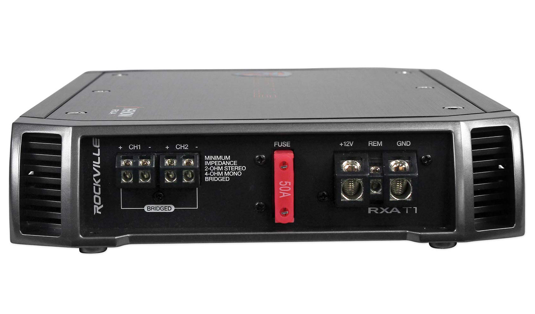 Rockville RXA-T1 1500 Watt Peak/375w RMS 2 Channel Car Stereo Amplifier+Amp Kit - image 4 of 7