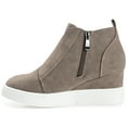 thumbnail image 3 of Journee Womens Clara Round Toe Inside Zip Wedge Sneakers, Widths Available, 3 of 10