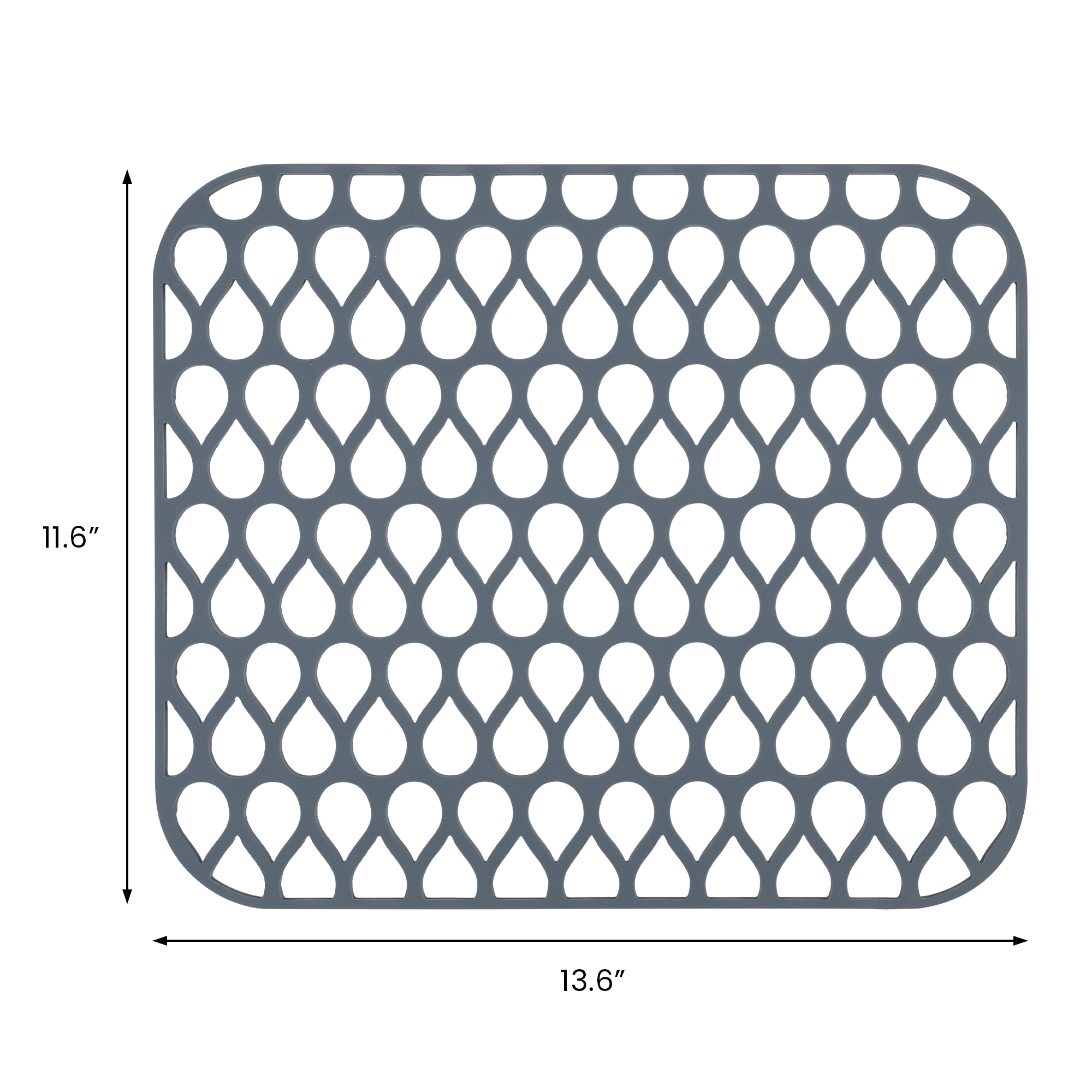 Unique Bargains Hollow Design Easy Clean Kitchen Counter Mat Gray 13.6*11.6*0.4 inch