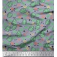 thumbnail image 1 of Soimoi Poly Georgette Fabric Geometric Sign,Clover & Monstera Leaves Print Sewing Fabric Yard 52 Inch Wide, 1 of 1