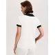 thumbnail image 3 of Suéter tipo polo Micoson con cuello en V y manga corta para mujer, 3 of 6