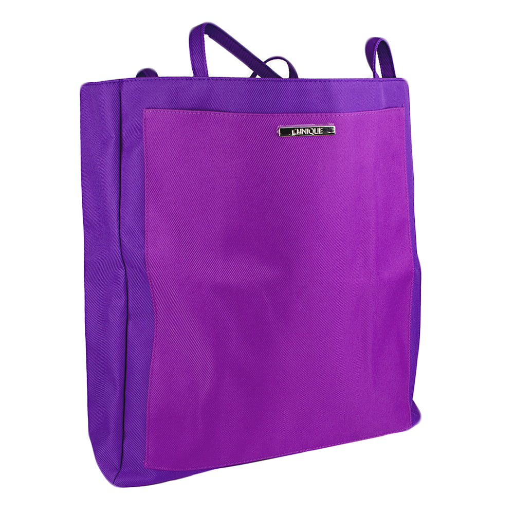 Clinique - Clinique Solid Purple with Front Pocket Beach Tote Bag ...