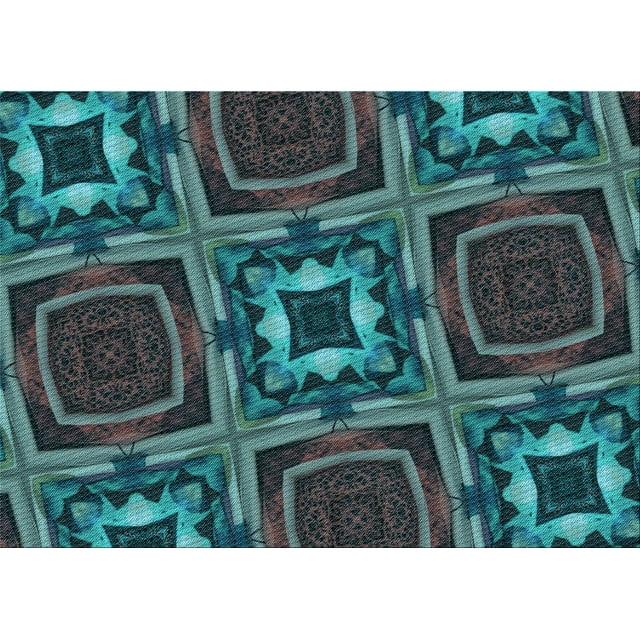 Ahgly Company Machine Washable Indoor Rectangle Transitional Dark SlateGray or Dark SlateGrey Green Area Rugs, 5' x 7'