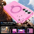 thumbnail image 3 of for Samsung Galaxy S25 Plus Case, with Magnetic Invisible Stand [Military Drop Protection] [Compatible with MagSafe] Shockproof Slim Translucent Anti-Slip Cover for Samsung Galaxy S25 Plus, Rose, 3 of 6