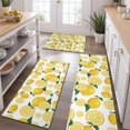 thumbnail image 2 of Yellow Lemon Fruit Slices White Pattern Kitchen Rugs Sets Of 3,Kitchen Runner Rugs Non Skid Washable,Decorative Kitchen Floor Mats for Kitchen,Sink,Laundry,17"x30"+ 17"x47" + 17"x59", 2 of 6