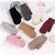thumbnail image 3 of Guantes de piel de conejo para mujer, de color liso, de lana, con dedos completos, forro polar, gruesos, de punto, cálidos, para invierno, para pareja, 3 of 5
