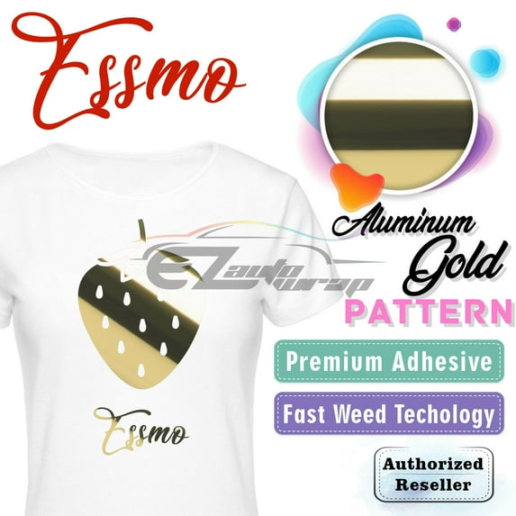 Essmo™ Gold Aluminum Heat Transfer Vinyl HTV T-Shirt 20" Iron On Heat Press SP01 20"x360"